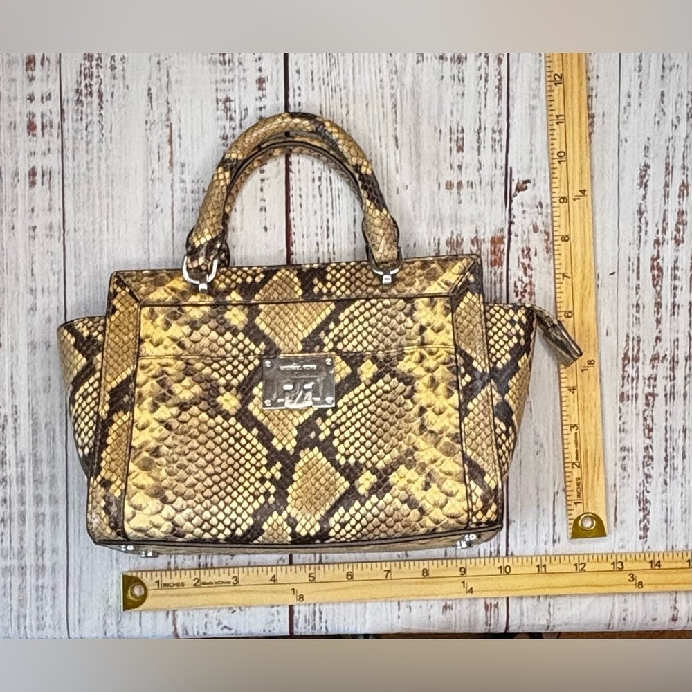 Michael Kors Snake Skin Embossed Satchel - Picture 3 of 16